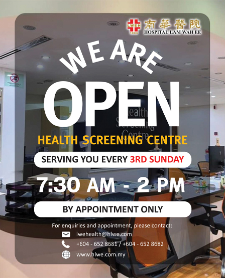 Health Screening Centre services are now available EVERY 3rd SUNDAY of the month